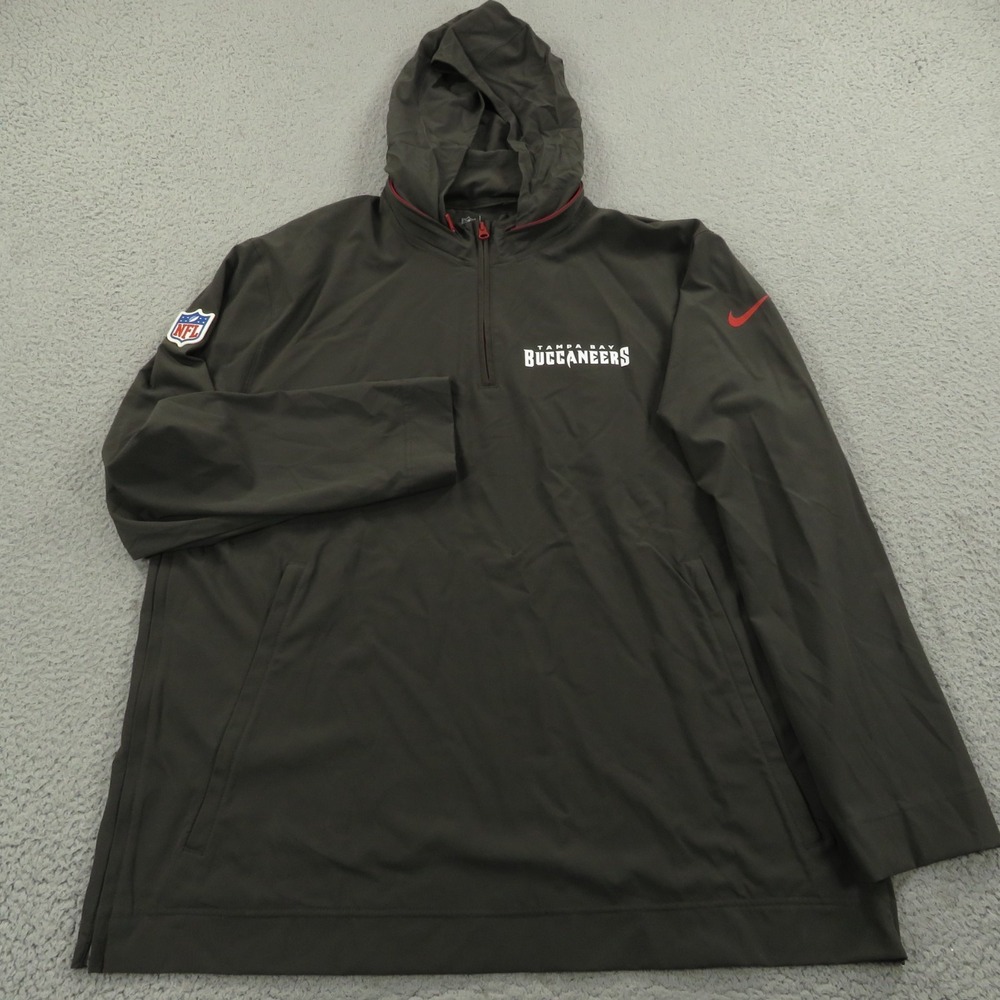 Nike Tampa Bay Buccaneers Jacket Mens XL Gray Team Issued On Field Hooded Zip
